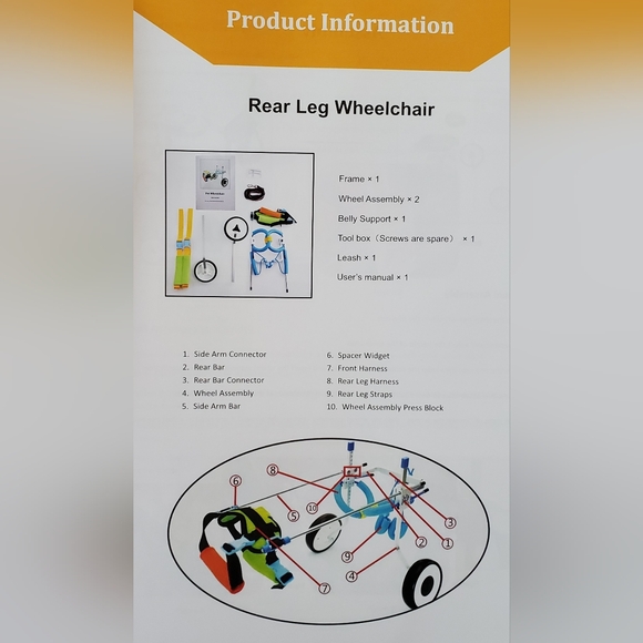 Pet Wheelchair Adjustable Back Legs Wheelchair - Size XXXS - See Chart - New - Picture 3 of 9